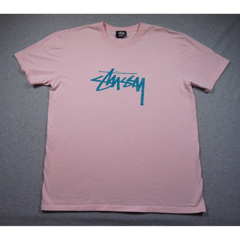 Stussy Shirt Mens 2XL XXL Pink Graphic Tee Streetwear Skateboard Surf Adult